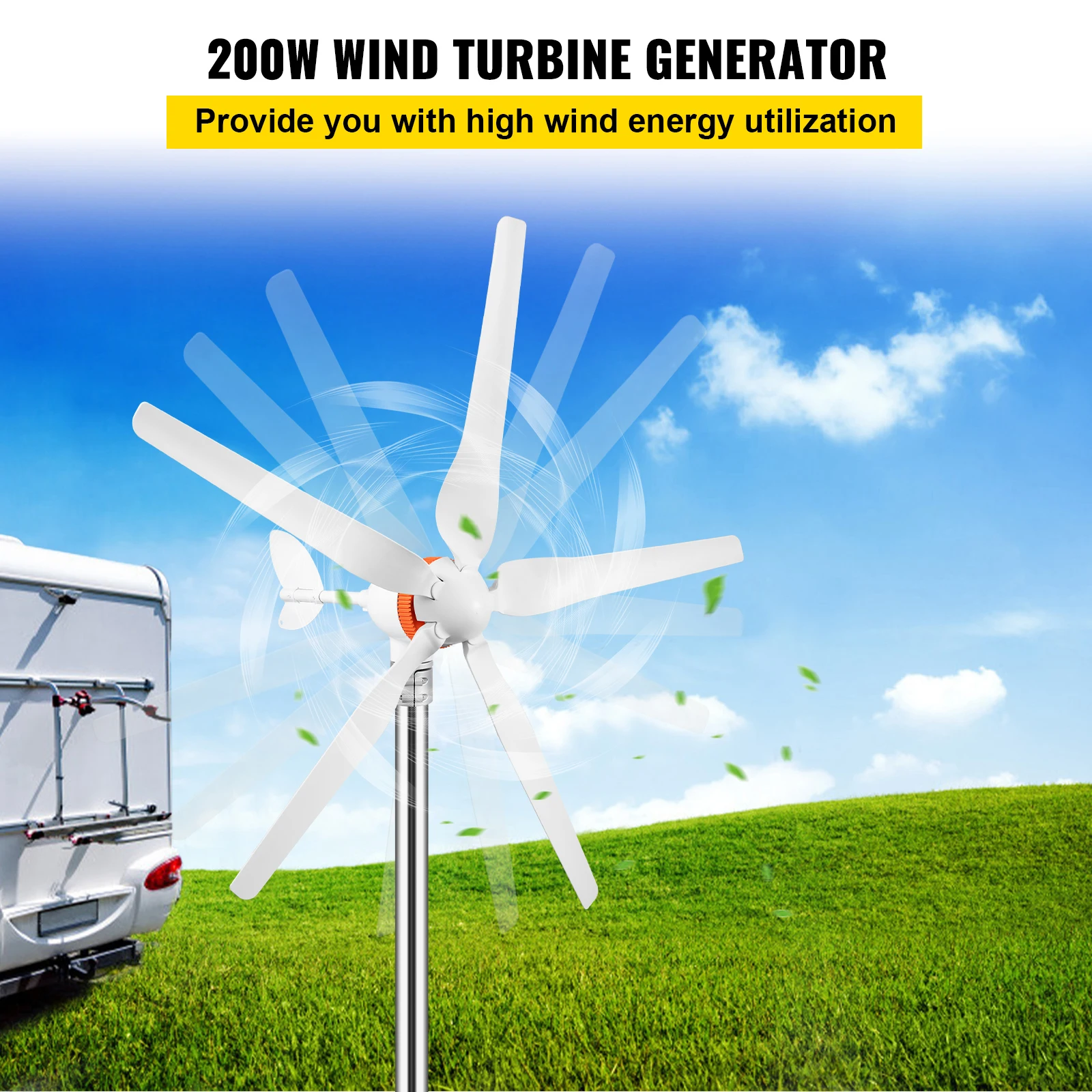 Renewable Energy Use - Pequeño generador de turbina eólica, 300W,