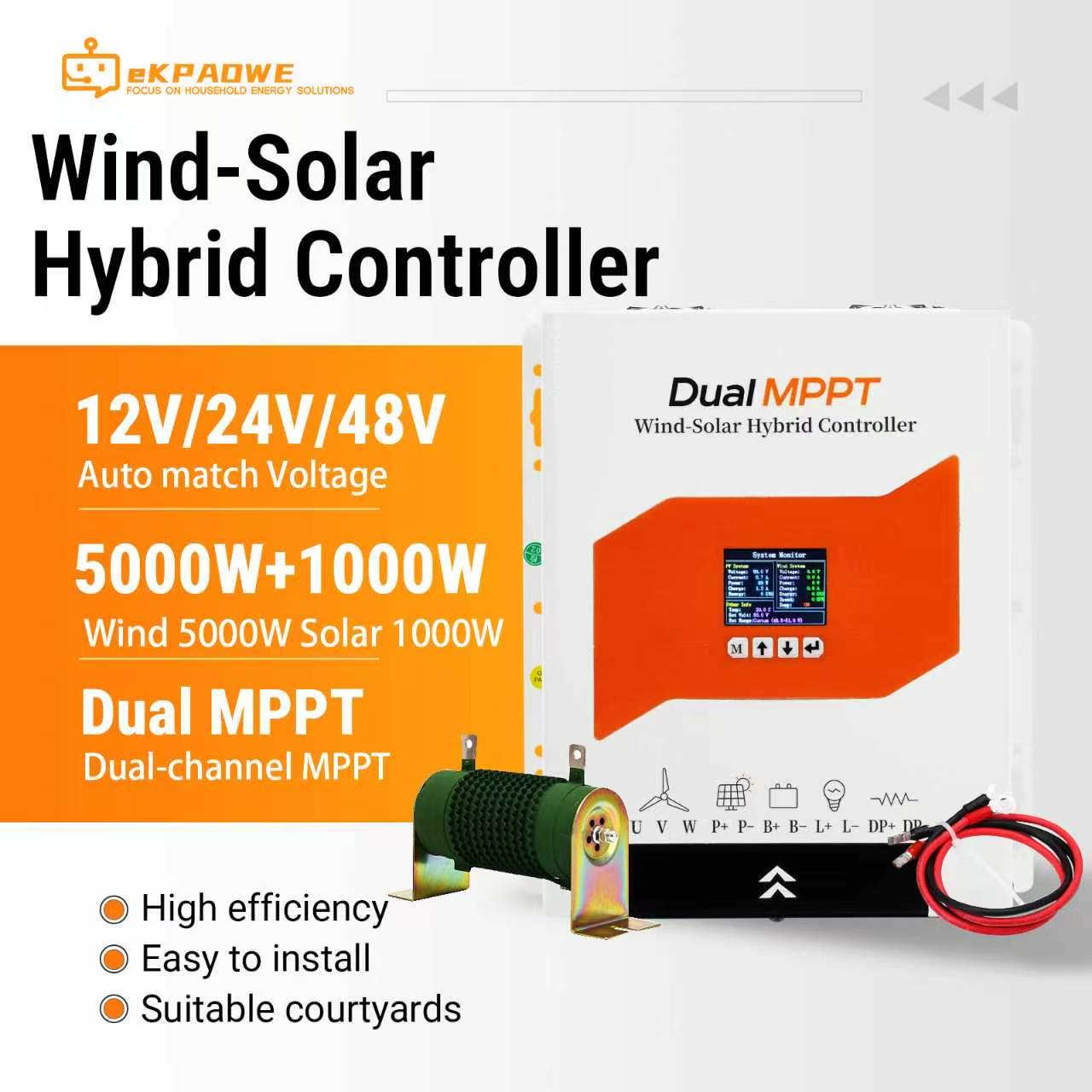Renewable Energy Wind Solar - Controlador de Carga Híbrido Eólico Solar