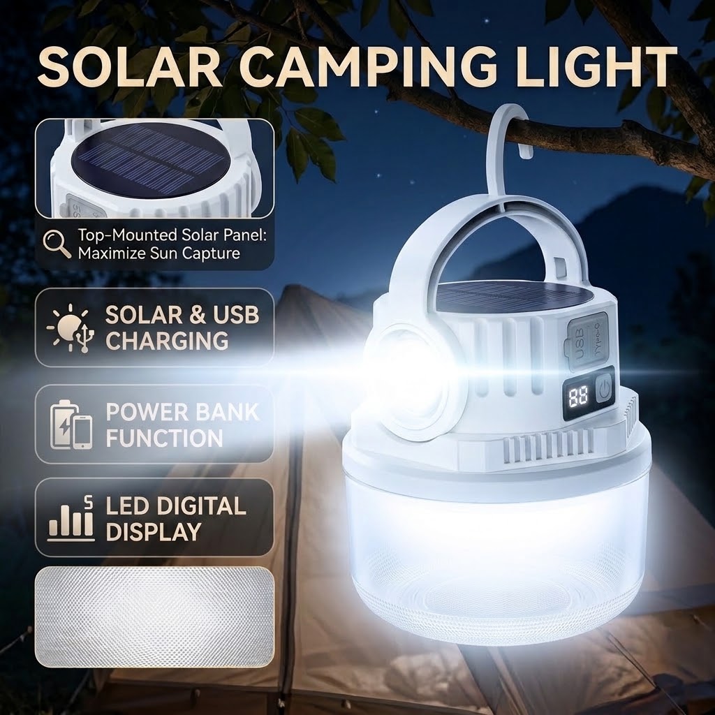 Renewable Energy Source - Lámpara Solar de Camping con Doble