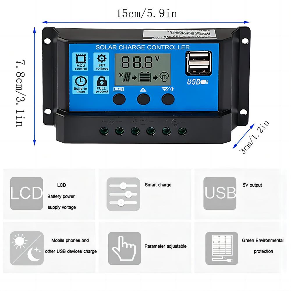 Controlador de carga de Panel  - Pwm Charge Controller reseña y precio