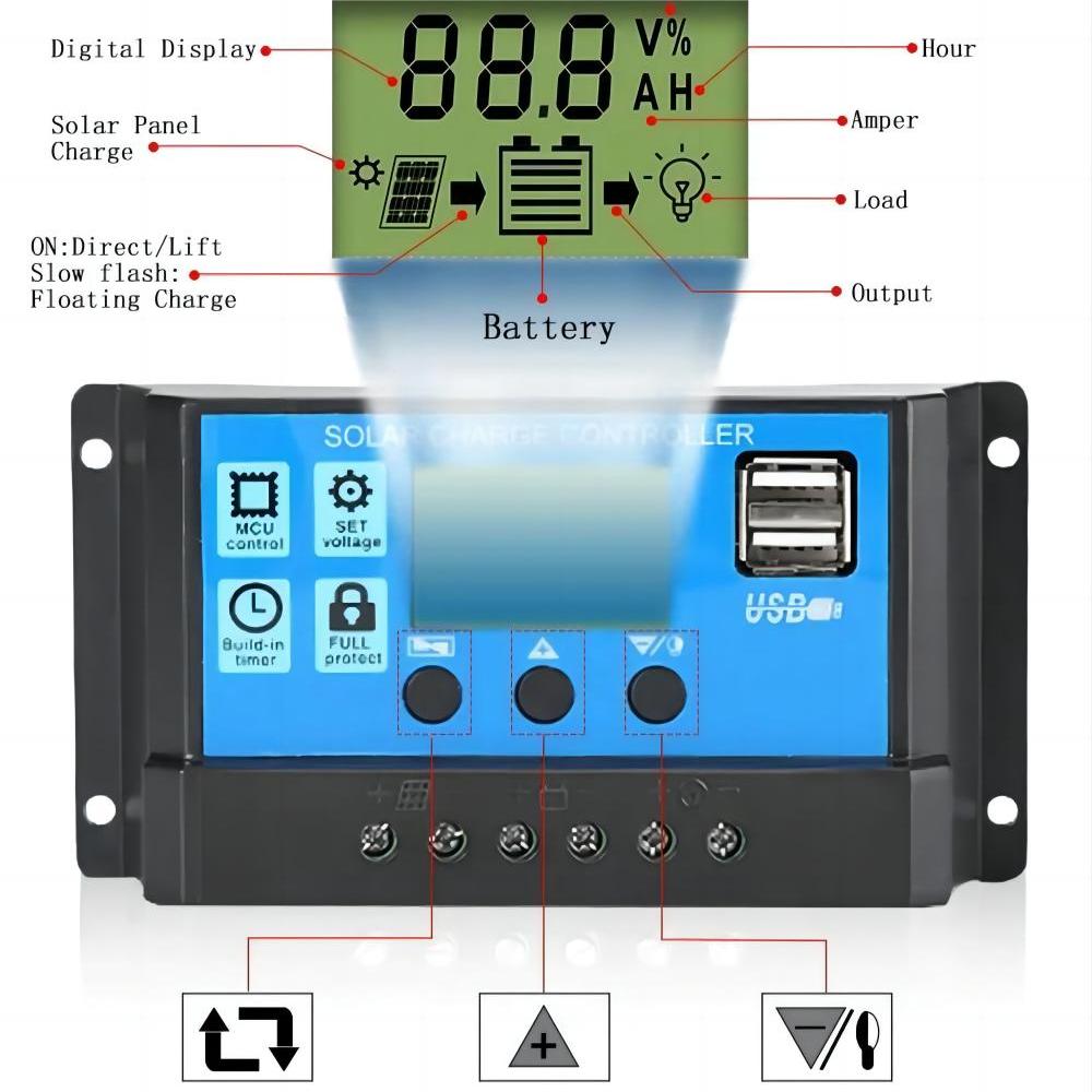 Controlador de carga de Panel  - Pwm Charge Controller reseña y precio